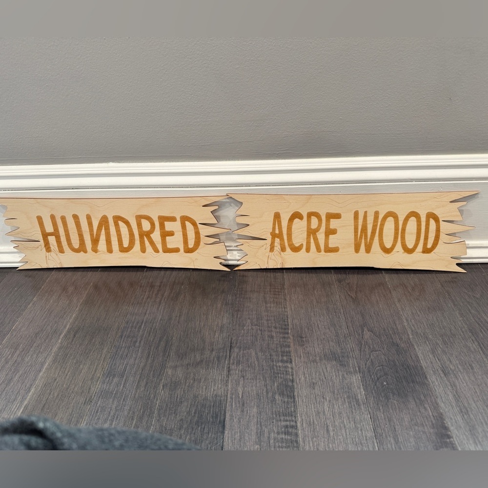 NWOT CUSTOM MADE Winnie the Pooh Wooden Baby Room Sign  Hundred Acre Wood- James